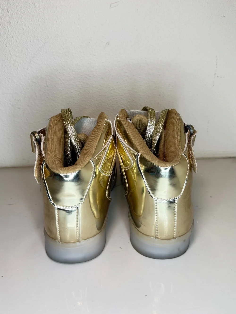 Metallic Gold High-Top Sneakers